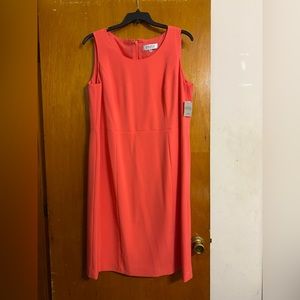 Guava colored sleeveless dress